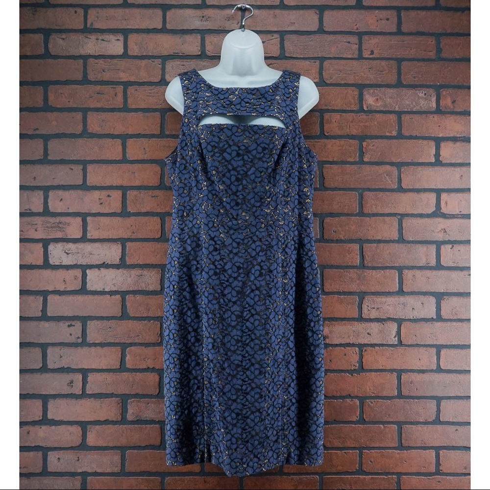 BLACK HALO Addison Sleeveless Lace Dress Blue 12